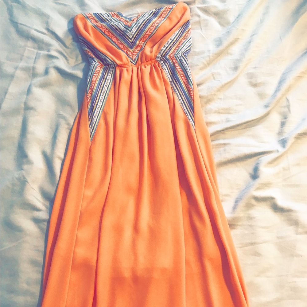 Buckle Strapless Dress